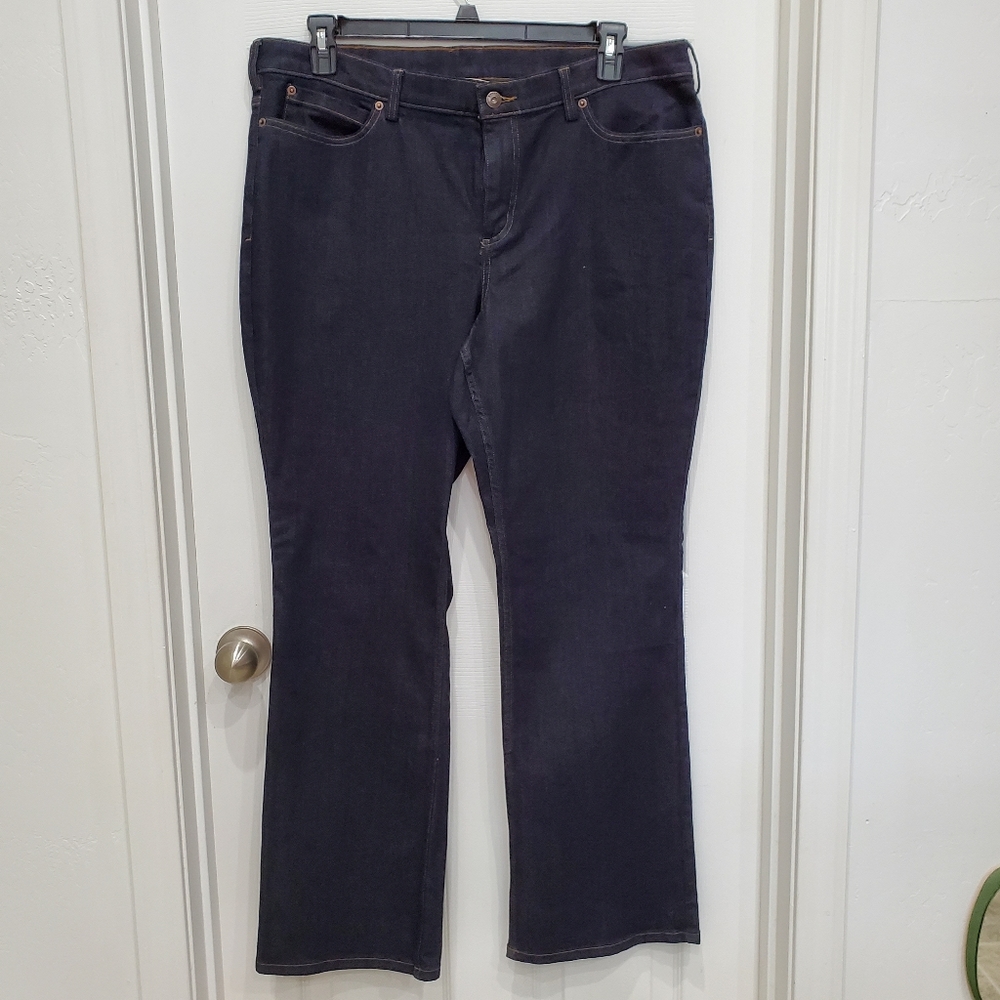 Duluth Trading Jeans Womens 18x31 Dark Wash Blue Denim Boot Cut
